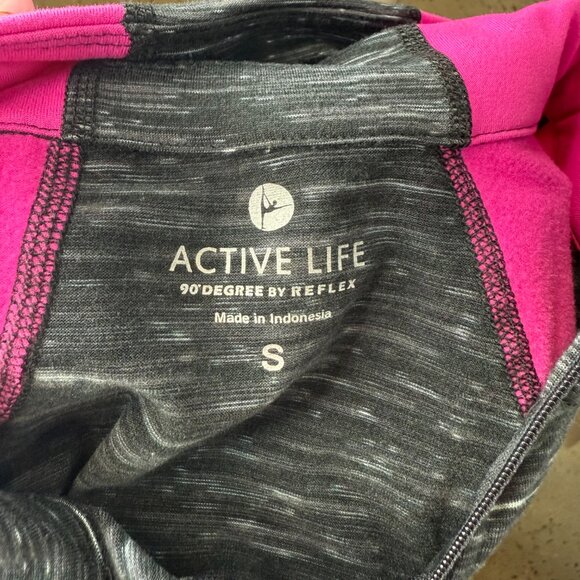 90 Degree by Reflex Pink & Grey Quarter Zip Pullover – Small - Picture 7 of 7